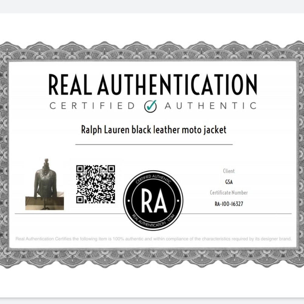 Ralph Lauren Black Moto Leather Jacket - Picture 4 of 4